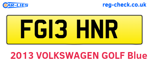 FG13HNR are the vehicle registration plates.