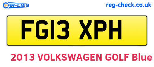 FG13XPH are the vehicle registration plates.