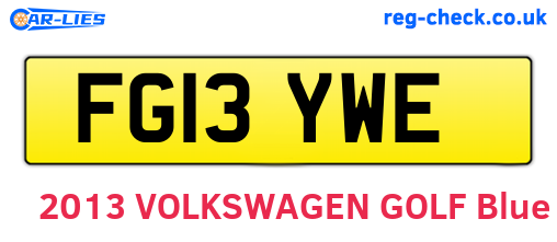 FG13YWE are the vehicle registration plates.
