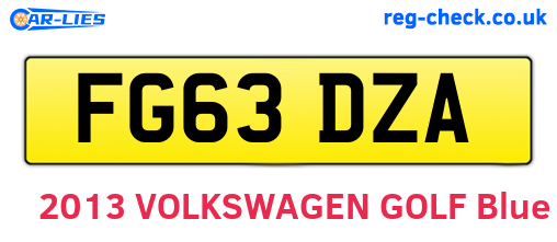 FG63DZA are the vehicle registration plates.