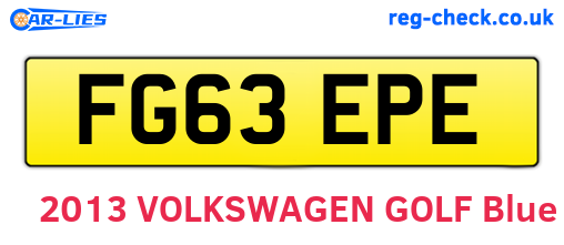 FG63EPE are the vehicle registration plates.