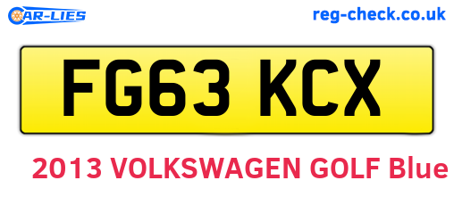 FG63KCX are the vehicle registration plates.