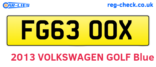 FG63OOX are the vehicle registration plates.