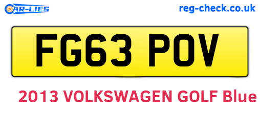 FG63POV are the vehicle registration plates.