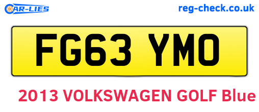 FG63YMO are the vehicle registration plates.