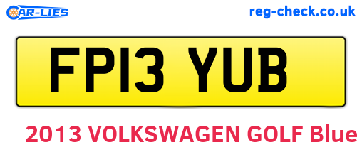FP13YUB are the vehicle registration plates.