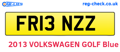 FR13NZZ are the vehicle registration plates.