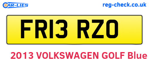 FR13RZO are the vehicle registration plates.