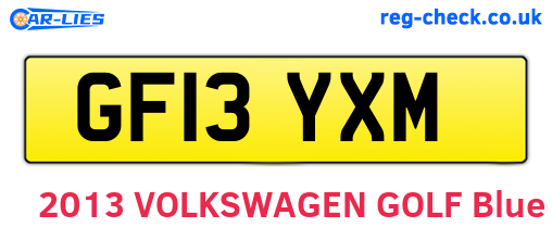 GF13YXM are the vehicle registration plates.