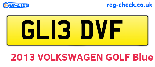 GL13DVF are the vehicle registration plates.