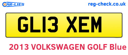 GL13XEM are the vehicle registration plates.