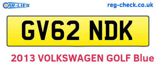 GV62NDK are the vehicle registration plates.