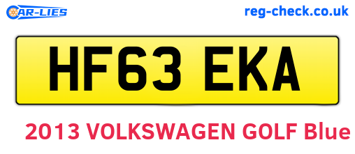 HF63EKA are the vehicle registration plates.