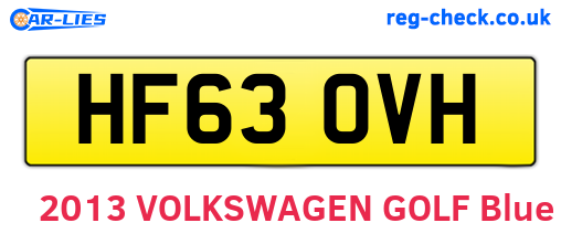 HF63OVH are the vehicle registration plates.