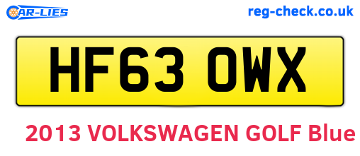 HF63OWX are the vehicle registration plates.