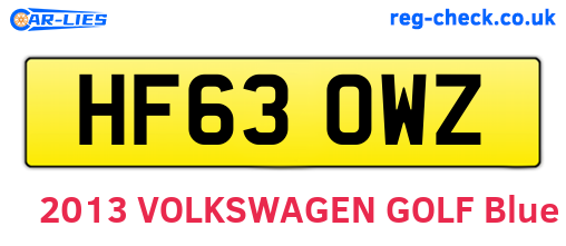HF63OWZ are the vehicle registration plates.