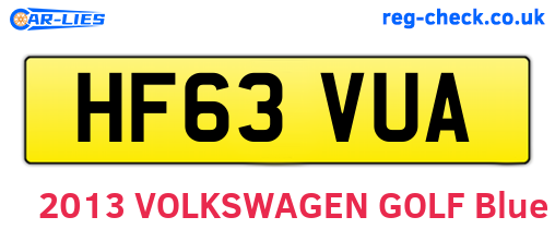 HF63VUA are the vehicle registration plates.