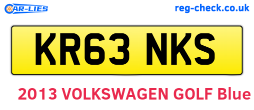 KR63NKS are the vehicle registration plates.