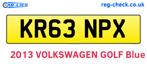 KR63NPX are the vehicle registration plates.