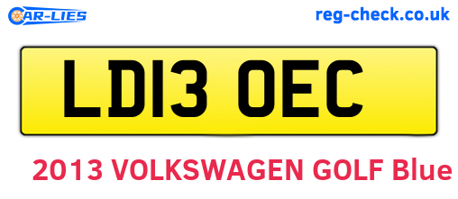 LD13OEC are the vehicle registration plates.