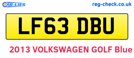 LF63DBU are the vehicle registration plates.