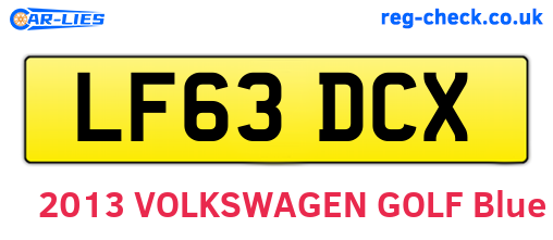 LF63DCX are the vehicle registration plates.