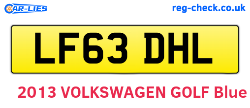 LF63DHL are the vehicle registration plates.