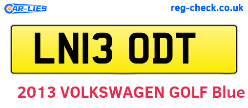 LN13ODT are the vehicle registration plates.