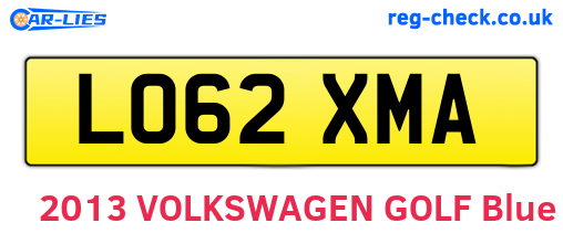 LO62XMA are the vehicle registration plates.