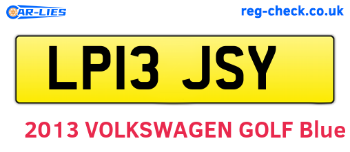 LP13JSY are the vehicle registration plates.