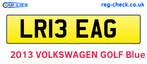LR13EAG are the vehicle registration plates.
