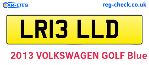 LR13LLD are the vehicle registration plates.