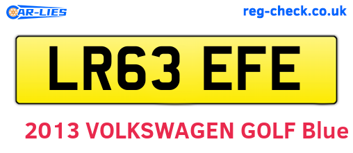LR63EFE are the vehicle registration plates.