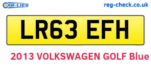 LR63EFH are the vehicle registration plates.