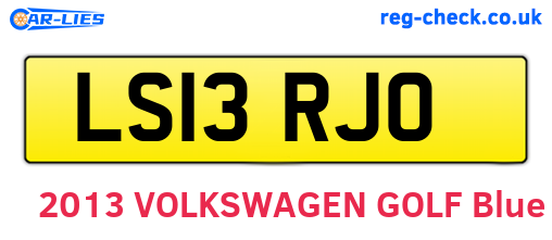 LS13RJO are the vehicle registration plates.