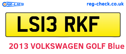 LS13RKF are the vehicle registration plates.