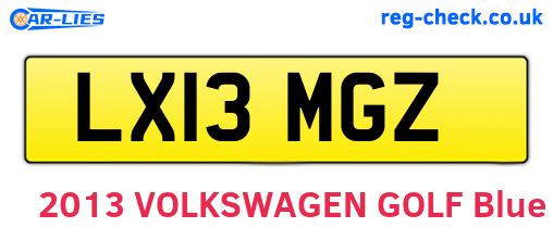 LX13MGZ are the vehicle registration plates.