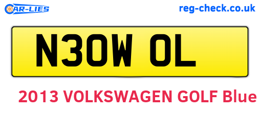 N30WOL are the vehicle registration plates.