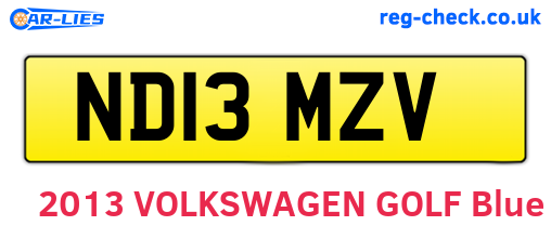 ND13MZV are the vehicle registration plates.