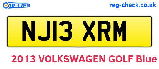 NJ13XRM are the vehicle registration plates.