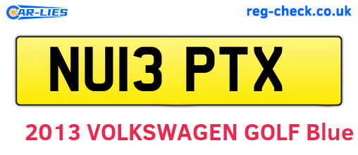 NU13PTX are the vehicle registration plates.
