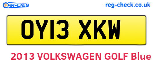 OY13XKW are the vehicle registration plates.