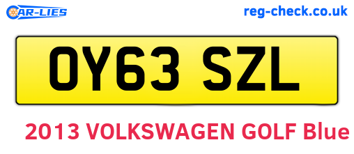 OY63SZL are the vehicle registration plates.