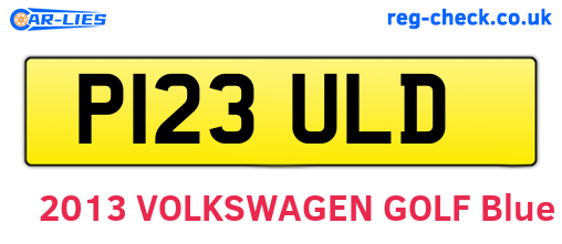 P123ULD are the vehicle registration plates.