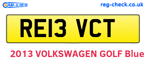RE13VCT are the vehicle registration plates.