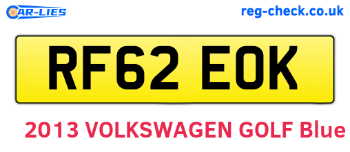 RF62EOK are the vehicle registration plates.