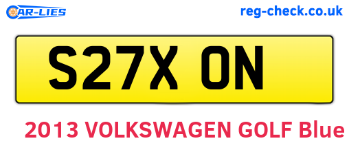 S27XON are the vehicle registration plates.