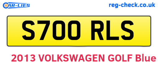 S700RLS are the vehicle registration plates.