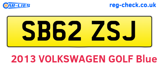 SB62ZSJ are the vehicle registration plates.