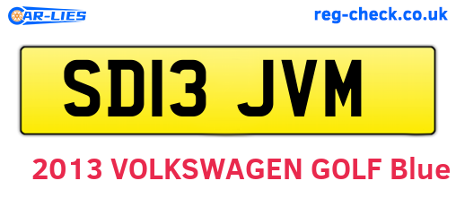 SD13JVM are the vehicle registration plates.